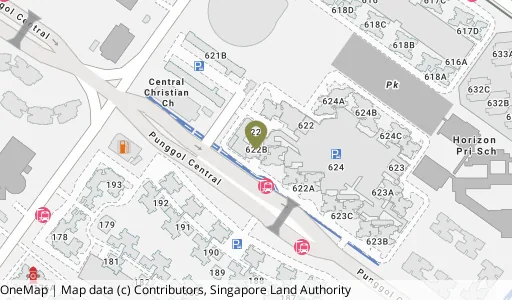 Location map of Blk 622B Punggol Ctrl, a HDB resale block in Punggol, Singapore