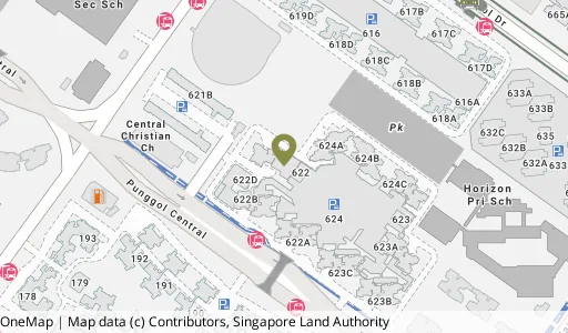 Location map of Blk 622C Punggol Ctrl, a HDB resale block in Punggol, Singapore