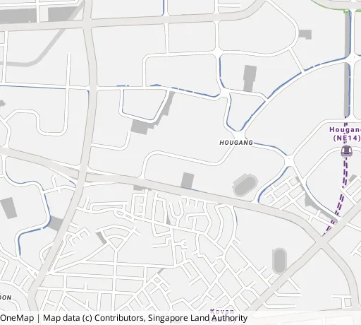 Map of the area around Blk 623 Hougang Ave 8 in Hougang, showing 400 m and 1 km rings and 5 primary schools within 1 km