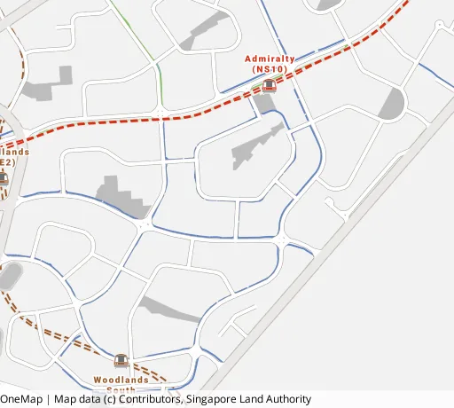 Map of the area around Blk 623 Woodlands Dr 52 in Woodlands, showing 400 m and 1 km rings and 5 primary schools within 1 km