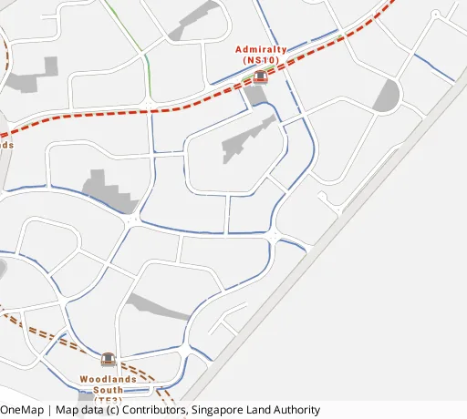 Map of the area around Blk 624A Woodlands Dr 52 in Woodlands, showing 400 m and 1 km rings and 4 primary schools within 1 km