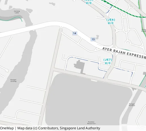 Map of the area around Blk 63 Teban Gdns Rd in Jurong East, showing 400 m and 1 km rings and 1 hawker centre within 1 km