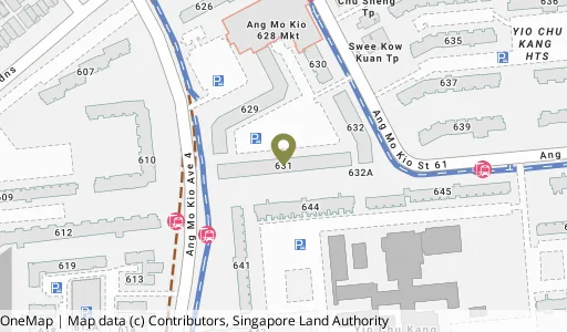Location map of Blk 631 Ang Mo Kio Ave 4, a HDB resale block in Ang Mo Kio, Singapore