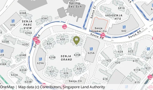Location map of Blk 631 Senja Rd, a HDB resale block in Bukit Panjang, Singapore