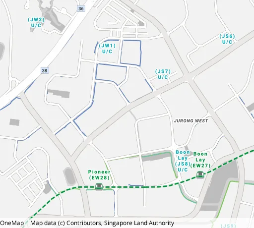 Map of the area around Blk 632 Jurong West St 65 in Jurong West, showing 400 m and 1 km rings and 4 primary schools within 1 km
