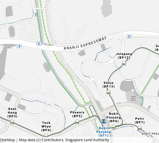 Map of the area around Blk 633A Senja Rd in Bukit Panjang, showing 400 m and 1 km rings and 3 primary schools within 1 km