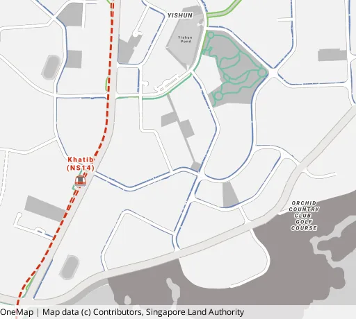 Map of the area around Blk 634 Yishun St 61 in Yishun, showing 400 m and 1 km rings and 3 primary schools within 1 km