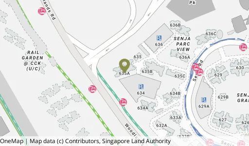 Location map of Blk 635A Senja Rd, a HDB resale block in Bukit Panjang, Singapore