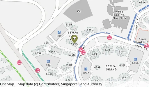 Location map of Blk 636A Senja Rd, a HDB resale block in Bukit Panjang, Singapore