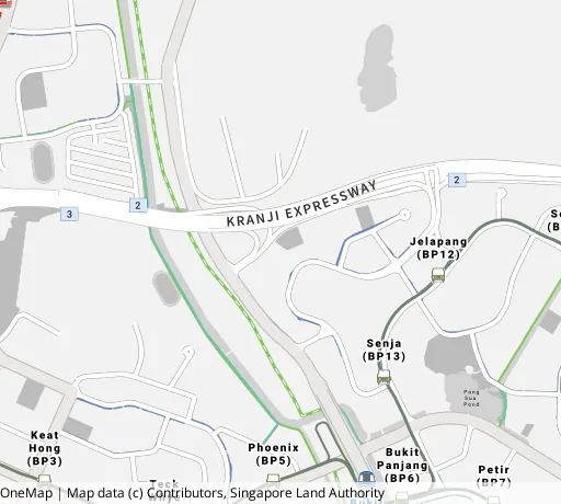 Map of the area around Blk 636B Senja Rd in Bukit Panjang, showing 400 m and 1 km rings and 3 primary schools within 1 km