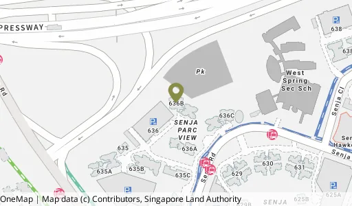 Location map of Blk 636B Senja Rd, a HDB resale block in Bukit Panjang, Singapore