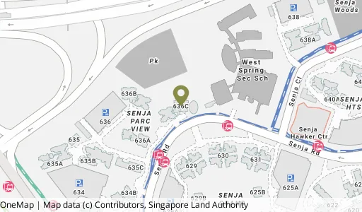 Location map of Blk 636C Senja Rd, a HDB resale block in Bukit Panjang, Singapore