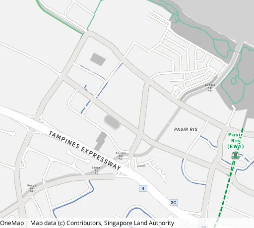 Map of the area around Blk 639 Pasir Ris Dr 1 in Pasir Ris, showing 400 m and 1 km rings and 3 primary schools within 1 km