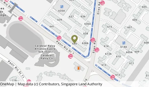 Location map of Blk 640 Pasir Ris Dr 1, a HDB resale block in Pasir Ris, Singapore
