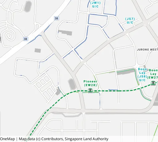 Map of the area around Blk 642 Jurong West St 61 in Jurong West, showing 400 m and 1 km rings and 5 primary schools within 1 km