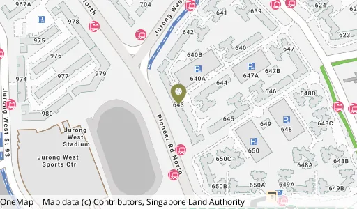 Location map of Blk 643 Jurong West St 61, a HDB resale block in Jurong West, Singapore