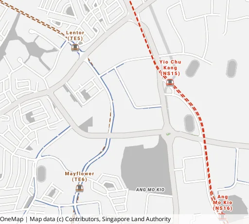 Map of the area around Blk 644 Ang Mo Kio Ave 4 in Ang Mo Kio, showing 400 m and 1 km rings and 2 primary schools within 1 km