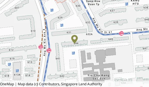 Location map of Blk 644 Ang Mo Kio Ave 4, a HDB resale block in Ang Mo Kio, Singapore