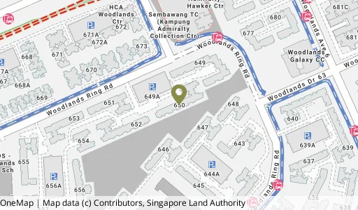 Location map of Blk 650 Woodlands Ring Rd, a HDB resale block in Woodlands, Singapore