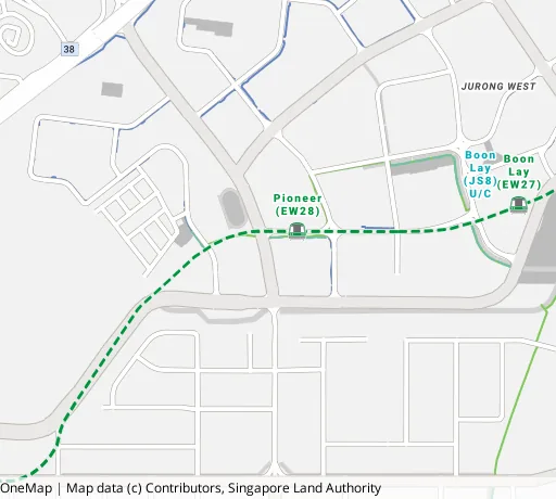Map of the area around Blk 653A Jurong West St 61 in Jurong West, showing 400 m and 1 km rings and 3 primary schools within 1 km