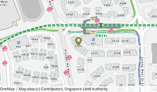 Location map of Blk 653A Jurong West St 61, a HDB resale block in Jurong West, Singapore
