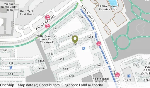 Location map of Blk 655 Yishun Ave 4, a HDB resale block in Yishun, Singapore