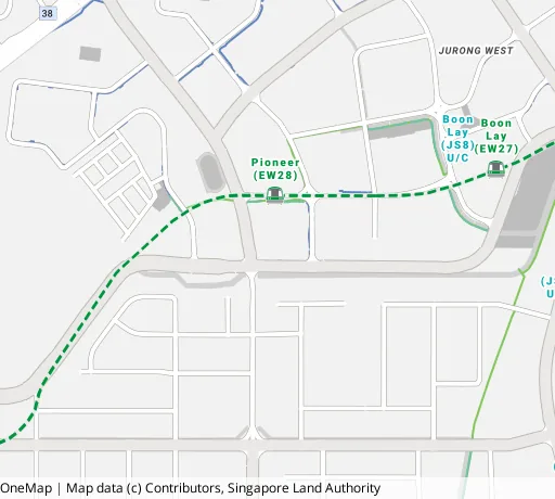 Map of the area around Blk 655B Jurong West St 61 in Jurong West, showing 400 m and 1 km rings and 2 primary schools within 1 km