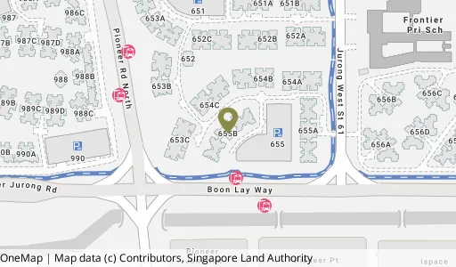 Location map of Blk 655B Jurong West St 61, a HDB resale block in Jurong West, Singapore