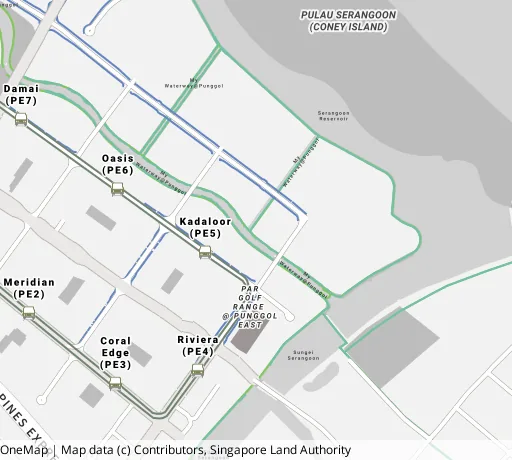 Map of the area around Blk 658C Punggol East in Punggol, showing 400 m and 1 km rings and 4 primary schools within 1 km
