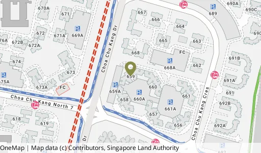 Location map of Blk 659 Choa Chu Kang Cres, a HDB resale block in Choa Chu Kang, Singapore