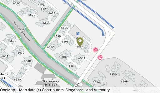 Location map of Blk 659A Punggol East, a HDB resale block in Punggol, Singapore