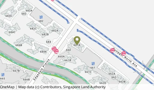 Location map of Blk 661A Edgedale Plains, a HDB resale block in Punggol, Singapore