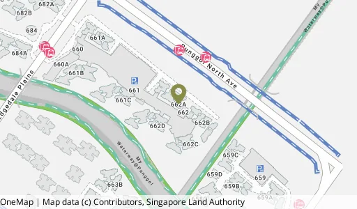 Location map of Blk 662A Edgedale Plains, a HDB resale block in Punggol, Singapore