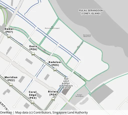 Map of the area around Blk 662D Edgedale Plains in Punggol, showing 400 m and 1 km rings and 4 primary schools within 1 km