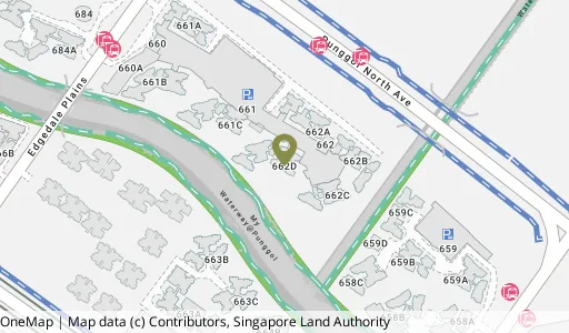 Location map of Blk 662D Edgedale Plains, a HDB resale block in Punggol, Singapore