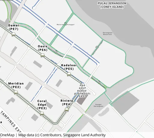 Map of the area around Blk 663C Punggol Dr in Punggol, showing 400 m and 1 km rings and 4 primary schools within 1 km
