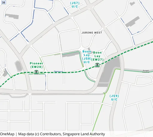 Map of the area around Blk 664C Jurong West St 64 in Jurong West, showing 400 m and 1 km rings and 3 primary schools within 1 km
