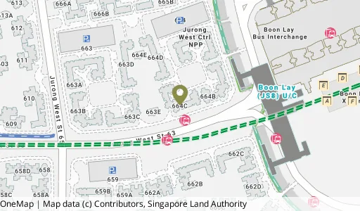 Location map of Blk 664C Jurong West St 64, a HDB resale block in Jurong West, Singapore