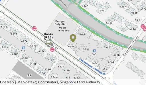 Location map of Blk 665A Punggol Dr, a HDB resale block in Punggol, Singapore
