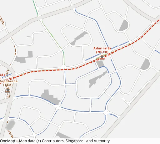 Map of the area around Blk 667 Woodlands Ring Rd in Woodlands, showing 400 m and 1 km rings and 5 primary schools within 1 km