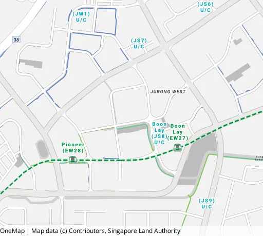 Map of the area around Blk 667C Jurong West St 65 in Jurong West, showing 400 m and 1 km rings and 4 primary schools within 1 km
