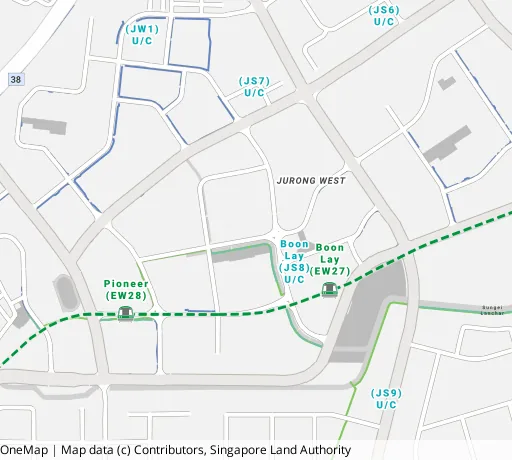 Map of the area around Blk 668D Jurong West St 64 in Jurong West, showing 400 m and 1 km rings and 4 primary schools within 1 km