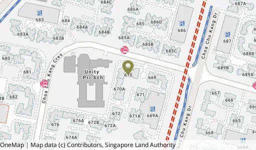 Location map of Blk 670 Choa Chu Kang Cres, a HDB resale block in Choa Chu Kang, Singapore