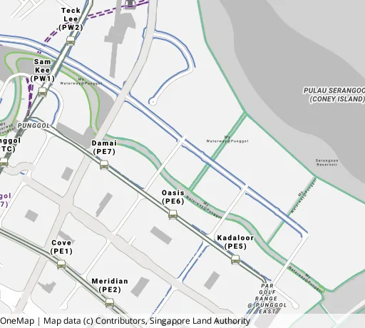 Map of the area around Blk 670B Edgefield Plains in Punggol, showing 400 m and 1 km rings and 6 primary schools within 1 km