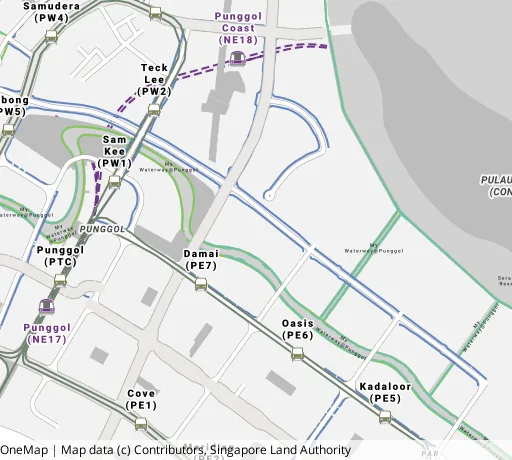 Map of the area around Blk 672D Edgefield Plains in Punggol, showing 400 m and 1 km rings and 4 primary schools within 1 km
