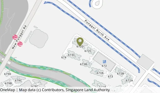 Location map of Blk 672D Edgefield Plains, a HDB resale block in Punggol, Singapore