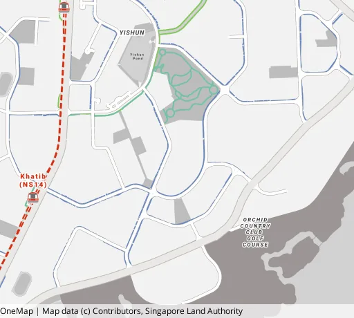 Map of the area around Blk 673A Yishun Ave 4 in Yishun, showing 400 m and 1 km rings and 3 primary schools within 1 km