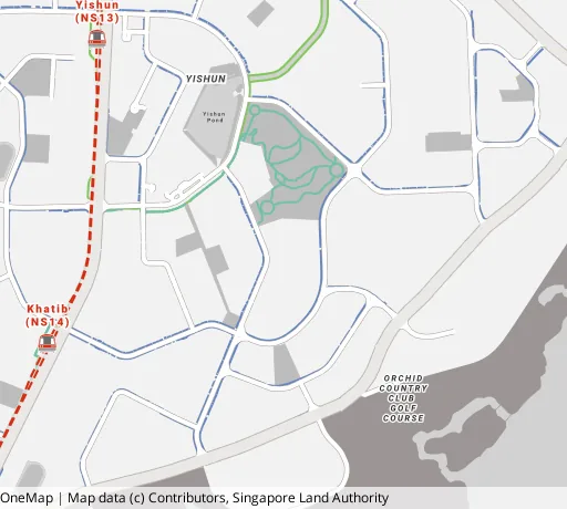 Map of the area around Blk 673C Yishun Ave 4 in Yishun, showing 400 m and 1 km rings and 4 primary schools within 1 km
