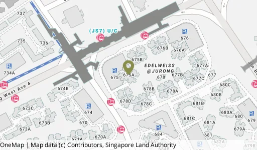 Location map of Blk 675A Jurong West St 64, a HDB resale block in Jurong West, Singapore