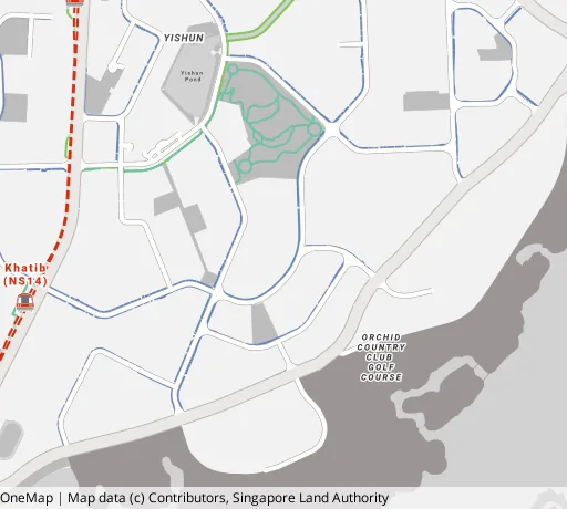 Map of the area around Blk 675A Yishun Ave 4 in Yishun, showing 400 m and 1 km rings and 3 primary schools within 1 km